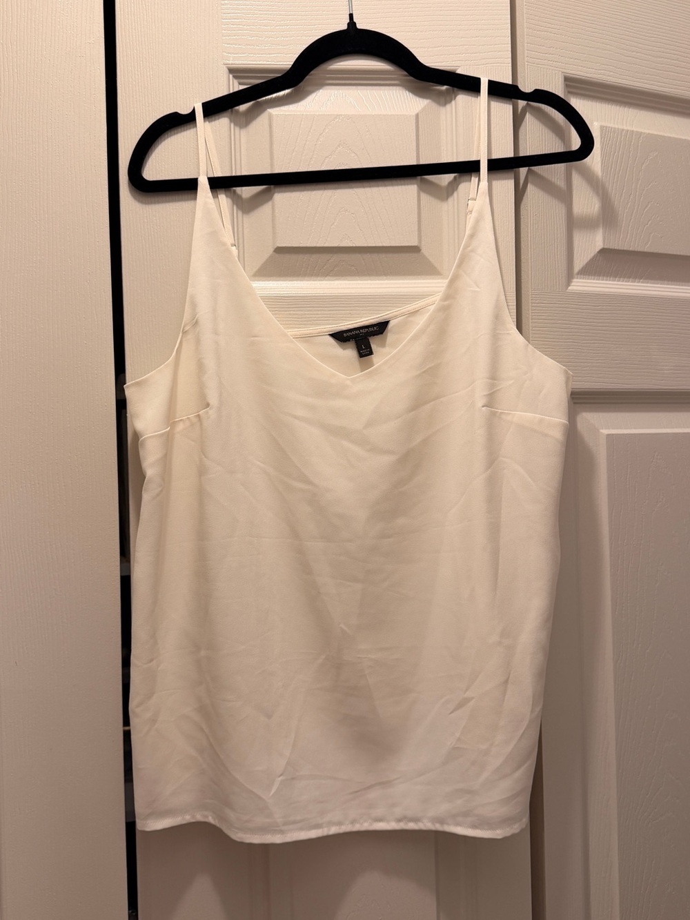 Banana Republic White Silk Spaghetti-Strap Cami